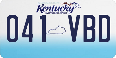 KY license plate 041VBD