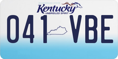 KY license plate 041VBE