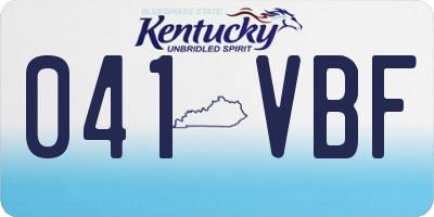 KY license plate 041VBF