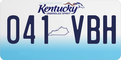 KY license plate 041VBH