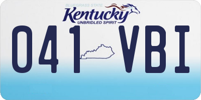 KY license plate 041VBI