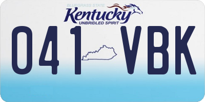 KY license plate 041VBK