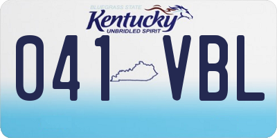 KY license plate 041VBL