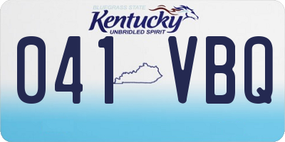 KY license plate 041VBQ