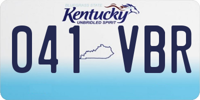 KY license plate 041VBR