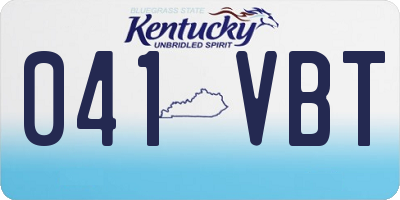 KY license plate 041VBT