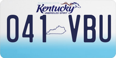 KY license plate 041VBU