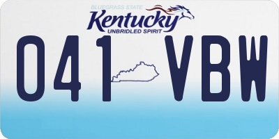KY license plate 041VBW