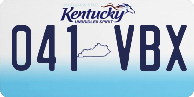 KY license plate 041VBX