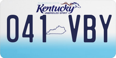 KY license plate 041VBY