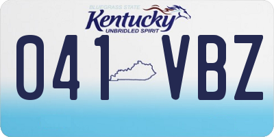 KY license plate 041VBZ