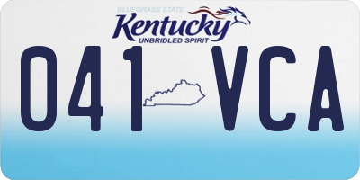 KY license plate 041VCA