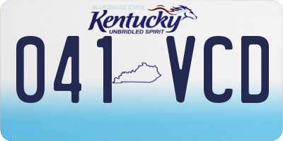 KY license plate 041VCD