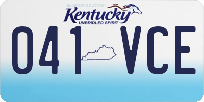 KY license plate 041VCE