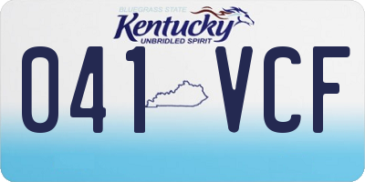 KY license plate 041VCF