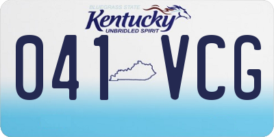 KY license plate 041VCG