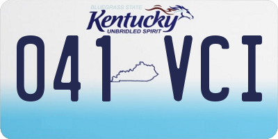 KY license plate 041VCI