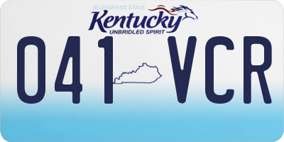 KY license plate 041VCR