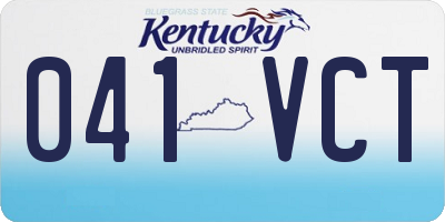KY license plate 041VCT