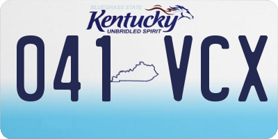 KY license plate 041VCX