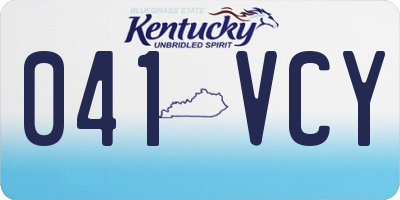 KY license plate 041VCY