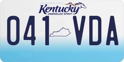 KY license plate 041VDA