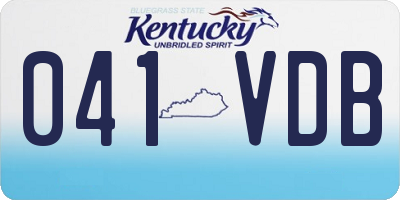 KY license plate 041VDB