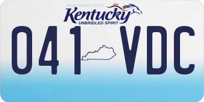KY license plate 041VDC