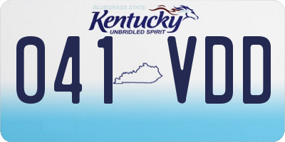 KY license plate 041VDD