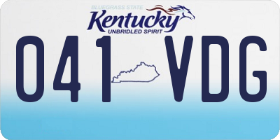 KY license plate 041VDG