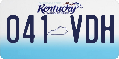 KY license plate 041VDH