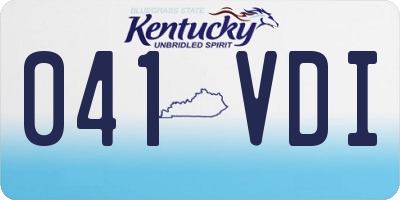 KY license plate 041VDI