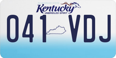 KY license plate 041VDJ