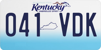 KY license plate 041VDK