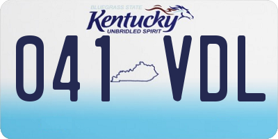 KY license plate 041VDL