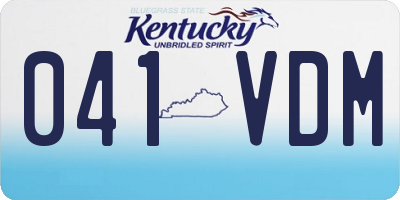 KY license plate 041VDM