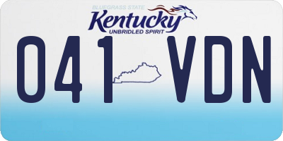 KY license plate 041VDN