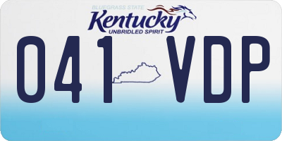 KY license plate 041VDP