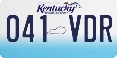 KY license plate 041VDR