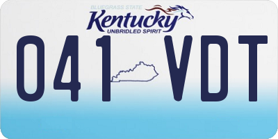 KY license plate 041VDT