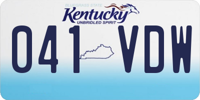 KY license plate 041VDW