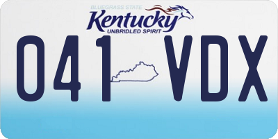 KY license plate 041VDX