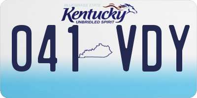 KY license plate 041VDY