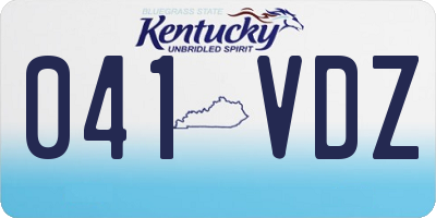 KY license plate 041VDZ