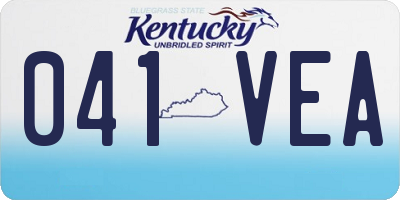 KY license plate 041VEA