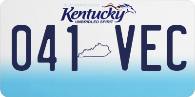 KY license plate 041VEC