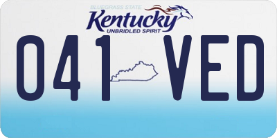 KY license plate 041VED