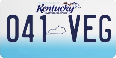KY license plate 041VEG