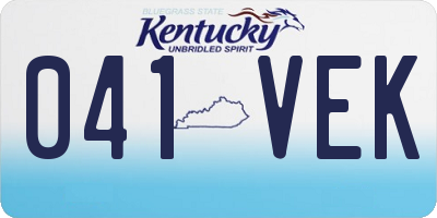 KY license plate 041VEK
