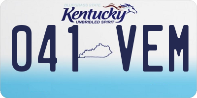 KY license plate 041VEM